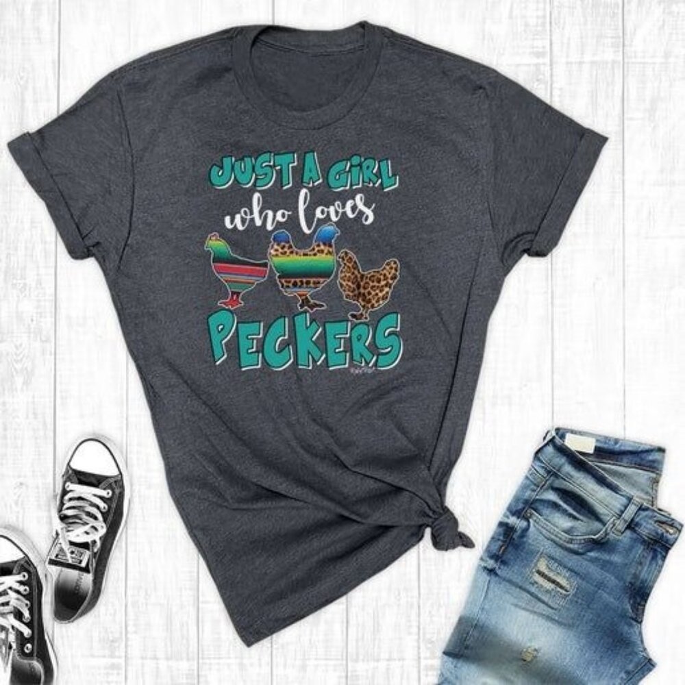 Rebel Rose -Just a Girl who loves Peckers Short Sleeve Shirt XXXL